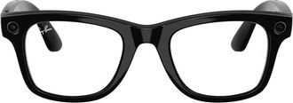 Ray-Ban Meta Wayfarer Gen 2 50mm Square AI Sunglasses in Shiny Black Transitions Green at Nordstrom
