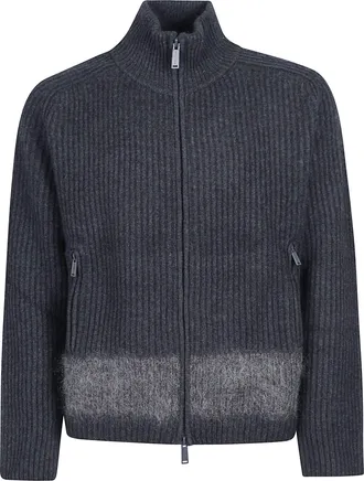 Dsquared2 Cropped Zipped Wool Blend Cardigan