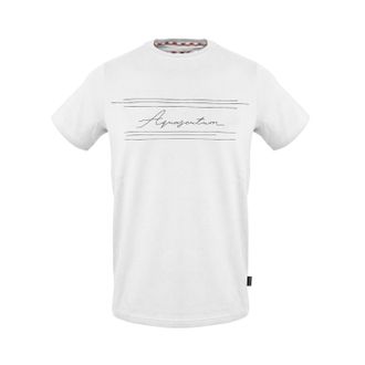 Aquascutum Heren Script Crew Hals T-shirt (Wit)