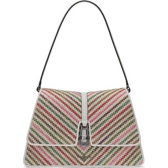 Karl Lagerfeld Mercerie Chevron Raffia Shoulder in Multi Combo at Nordstrom