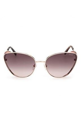 Emilio Pucci 61mm Cat Eye Gradient Lens Sunglasses in Rose Gold/Gradient Smoke at Nordstrom Rack