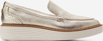 Cole Haan Womens &Oslash;riginal Grand Platform Venetian Loafers - Gold Size 10.5