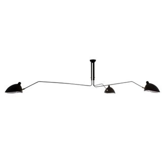 Netlighting Davis Industrial Retro 6 Light Semi Flush Ceiling Light E27 in Black