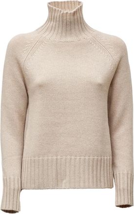 Max Mara Dolcevita Trui - Dames - Coltruien - Beige - S - Wol - Truien & Vesten