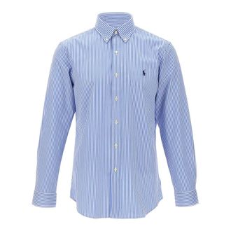 Polo Ralph Lauren Striped Stretch Poplin Shirt - Heren - Casual Overhemden - Blauw - XL - Katoen - Overhemden