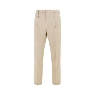Prada Cotton pants with triangle logo charm Man 50