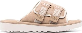 UGG Beige Su&egrave;de Sandalen met Klittenbandsluiting - Heren - Sandalen - Beige - 44 EU - Su&egrave;de - Schoenen