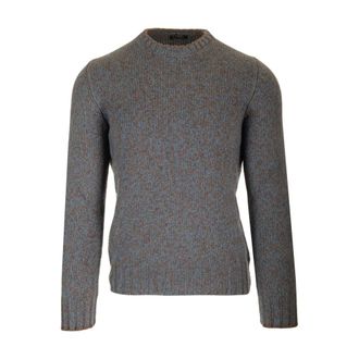 Barba Moulin Wool Crewneck Jumper - male - Barba - Round-neck Knitwear - Gray - M - Knitwear