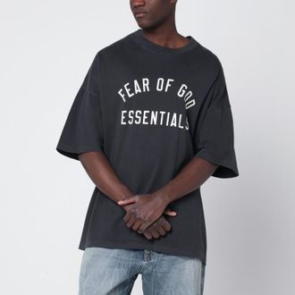 Fear of God Black washed T-shirt with logo print