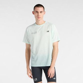New Balance Uomo London Edition Visually Technical RC Essential Run T-Shirt in Verde, Poliestere, Taglia L