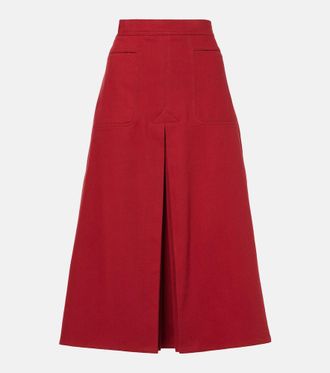 Max Mara Renoir pleated cotton midi skirt