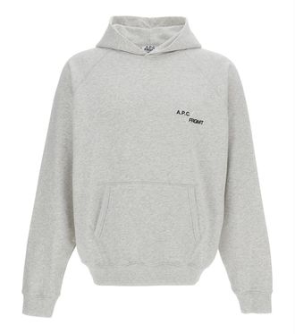 A.P.C. Light Grey Logo Hoodie