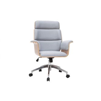 Miliboo Miliboo - Sill&oacute;n De Escritorio En Tejido Gris Y Madera Clara Elon