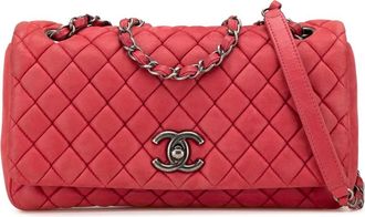 Chanel Borsa a spalla New Bubble piccola in pelle di vitello con finitura iridescente e battente 2012-2013 - Rosso
