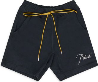 Rhude BLACK TERRY SHORTS