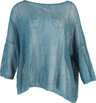 Missoni Knitted Loose Tunic in Turquoise Polyester