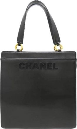 Chanel Pre-owned Vintage Tote Bag - Dames - Vintage Handtas - Zwart - ONE Size - Leer - Vintage