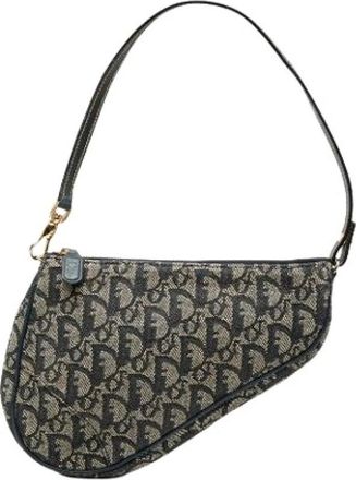 Dior Pre-owned Mini Saddle - Dames - Vintage Schoudertas - Blauw - ONE Size - Leer - Vintage