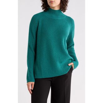 Eileen Fisher Raglan Sleeve Merino Wool Turtleneck Sweater in Evergreen at Nordstrom Rack, Size Medium