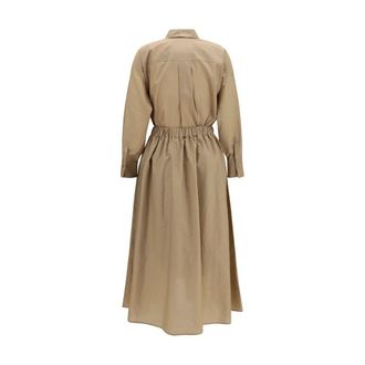 Brunello Cucinelli Womens Beige Cotton Casual Dress