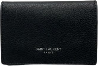Saint Laurent Pre-owned Tri-fold Portemonnee - Heren - Vintage Accessoires - Zwart - ONE Size - Leer - Vintage