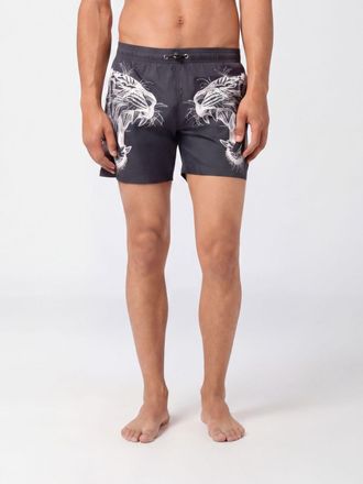 Plein Sport Shorts da mare in poliestere con stampa grafica e vita con coulisse
