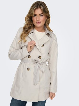 Only Trenchcoat ONLY ONLVALERIE TRENCHCOAT OTW NOOS, Damen, Gr. XL, gelb (moonbeam), Web, Obermaterial: 100% Polyester, unifarben, figurumspielend ca. Mitt