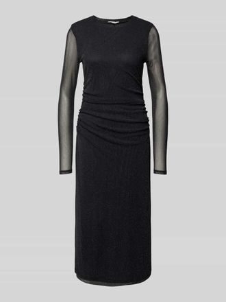 Tom Tailor Denim Eng anliegendes Midikleid aus Mesh mit Glitzer-Details in Black, Gr&ouml;&szlig;e XS