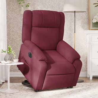 vidaXL Vidaxl - Sill&oacute;n El&eacute;ctrico Reclinable Elevable De Tela Rojo Tinto