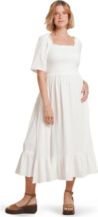Nom Maternity Raquel Maternity & Nursing Cotton Gauze Dress in White at Nordstrom, Size X-Small