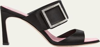 Roger Vivier 85mm Trompette Strass Satin Mules