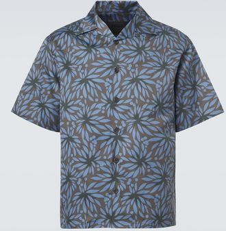 Prada Printed cotton and silk bowling shirt
