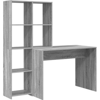 vidaXL Vidaxl - Escritorio Gris Sonoma 138.5 X 55 X 143 Cm Madera Contrachapada