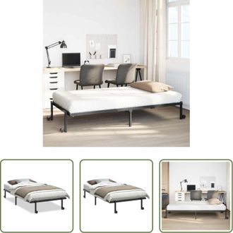 vidaXL Giroletto pieghevole - Giroletto senza Materasso Pieghevole Nero 100x190 cm in Acciaio