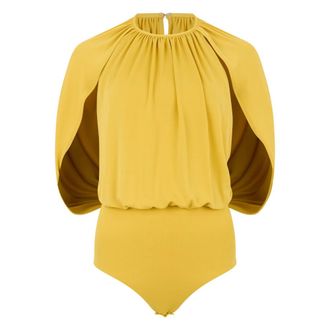 Des_Phemmes Body, female, Yellow, Size: XL Puffed-Cape Bodysuit