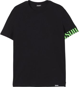 Dsquared2 Tops, Heren, Zwart, 2Xl, Katoen, Zwart Crew Neck T-Shirt