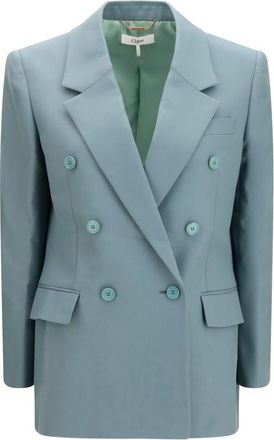 Chlo&eacute; Grey Solid Peaked Lapel Blazer
