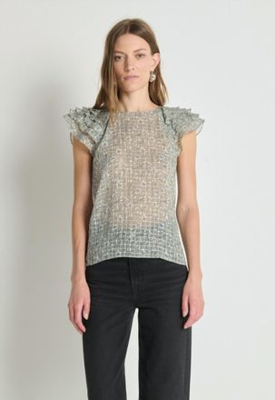 Nation Ltd Sarina Ruffle Sleeve Top In Garden Floral