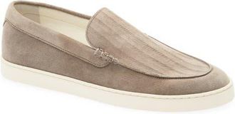 Brunello Cucinelli Chevron Slip On Leather Sneaker in C4298 Koala at Nordstrom, Size 44