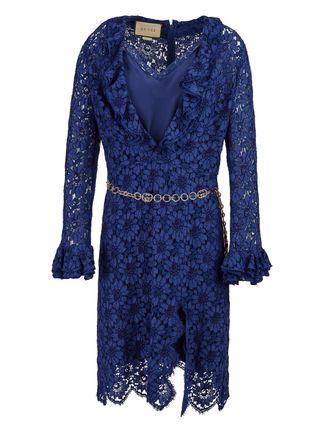 Gucci Blu Viscose and Cotton Mid Long Womens Dress