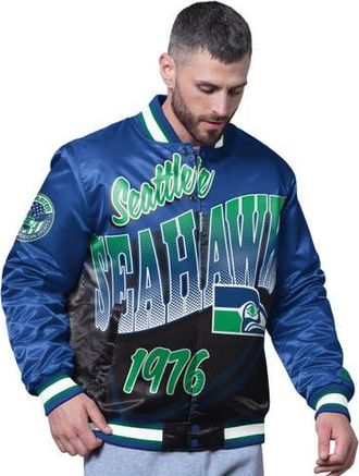 Starter Mens Starter Royal Seattle Seahawks Pass Rush Varsity Full-Snap Jacket at Nordstrom, Size Xx-Large