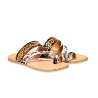 Myraswim Womens Greta Lee Sandals In Brown/black/white