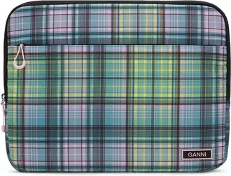 Ganni Green Printed Laptop Sleeve 13