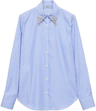 Prada Light Blue Regular Stripes Shirt