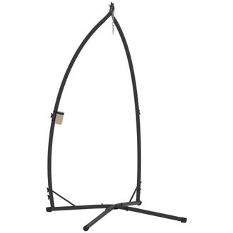 OUTSUNNY Soporte silla colgante 105x105x215 cm negro