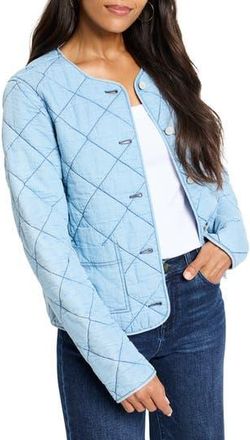 Nic+Zoe Quilted Denim Jacket in Mid Denim at Nordstrom Rack, Size X-Large