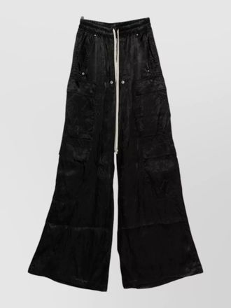 Rick Owens straight cargo trousers elastic waistband wide leg