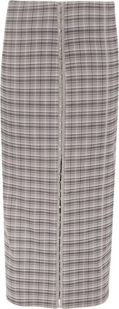 Rotate Palmer checked midi skirt - women - Polyester/Viscose/Polyamide/Elastane/Polyester/Elastane - 40 - Grey