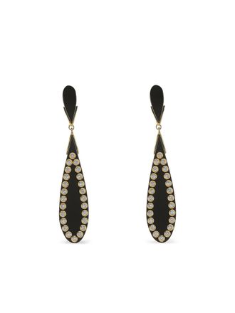 Mark Davis White Sapphire Bakelite drop earrings - women - White Sapphire - One Size - Gold