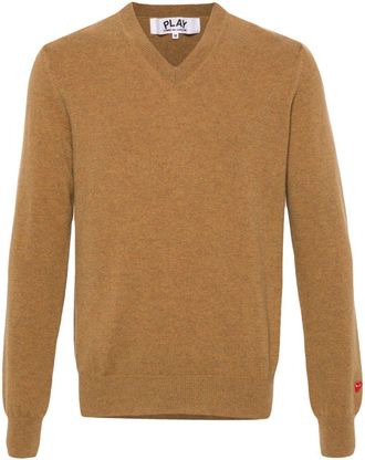 Comme Des Garçons Maglione con applicazione - Marrone